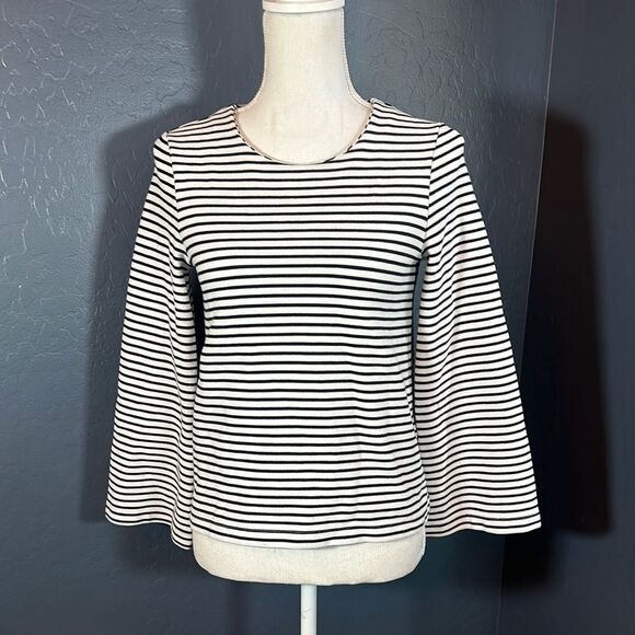 Striped Women's Top - Black and White - Picture 1 of 7